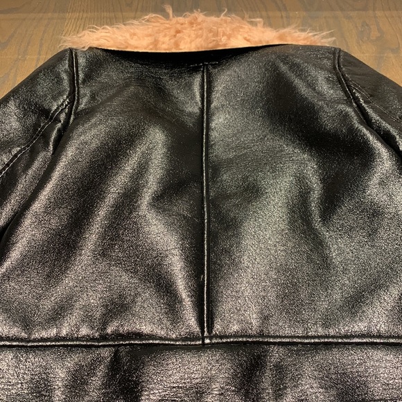 Black & Pink Faux Fur Black Moto Jacket - Picture 13 of 13